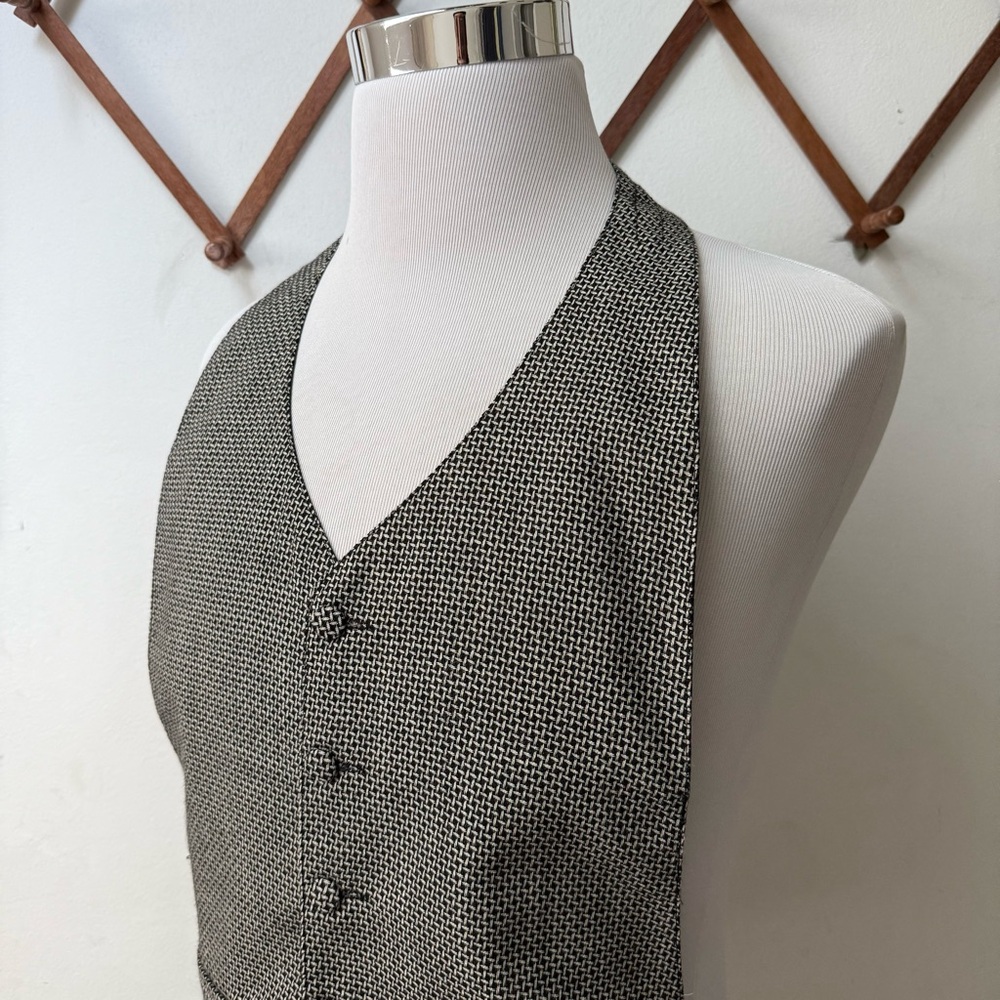 Vintage Textured Wool Patterned Backless Waistcoa… - image 3